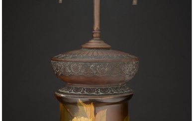 Rookwood Pottery Standard Glaze Viburnum Vase Mounted as a Lamp (early 20th century)