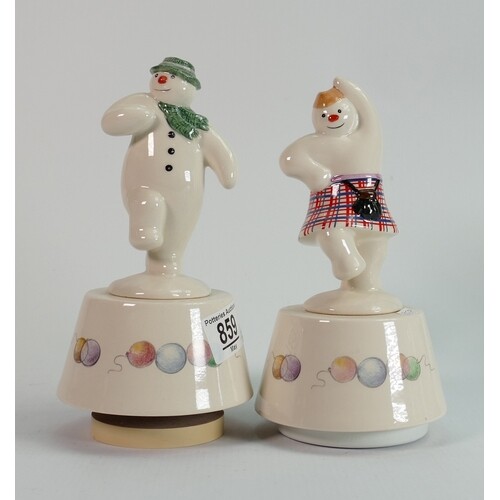 Royal Doulton snowman musical figures: Highland and Thank yo...