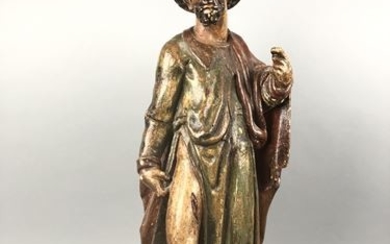 SAINT ROCH. Sculpture in carved polychromed wood. Missing....