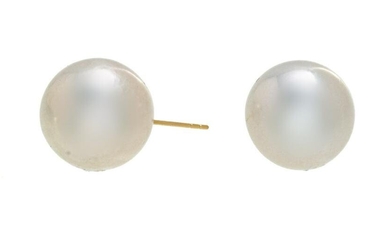South Sea Pearl (13MM) Earrings, Dia 5/8”, T.W. 8 GR