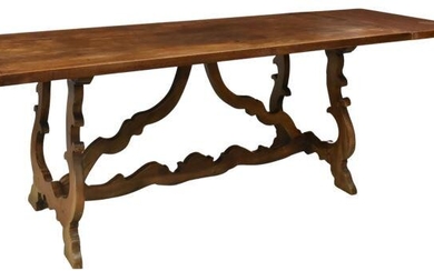 SPANISH BAROQUE STYLE WALNUT EXTENSION TABLE
