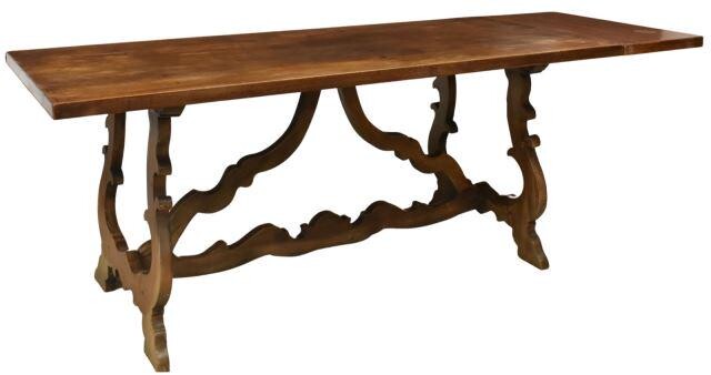 SPANISH BAROQUE STYLE WALNUT EXTENSION TABLE