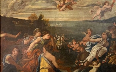 Schule Luca Giordano - Der Raub der Europa, am Strand von Sidon. Mythologisches Gemälde