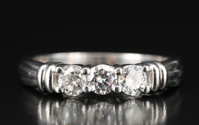 Scott Kay Platinum 0.55 CTW Diamond Three Stone Ring