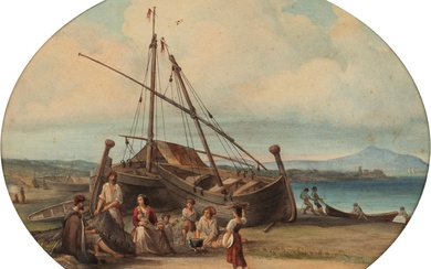 Scuola italiana del XIX secolo The fisherman's family