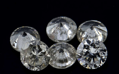 Fourteen brilliant-cut diamonds, weighing 1.04cts total.