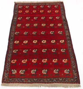 Semi-Antique Hand-Knotted Qashkaie Shiraz Carpet