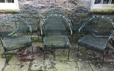 Set of Six Mid Century Outdoor Dining Chairs
