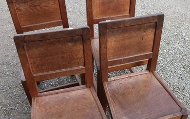 Set of four Yorkshire oak 'Lizard Man' dining chairs...