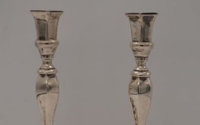 Shabbat candlesticks - .800 silver - probably Germany - Early 20th century