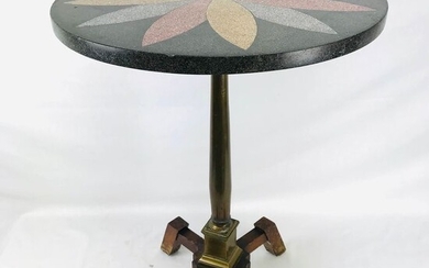 Side table with marble inlay top - Bronze, Marble, Wood - 19th century
