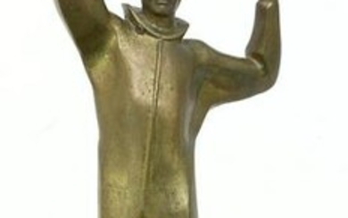Signed Russian Style Bronze of Male Figure Worker. Sig