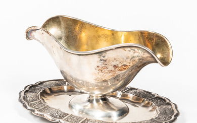 Silver Gravy Boat on Stand