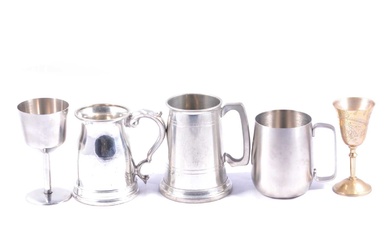 Silver plated wares and coins