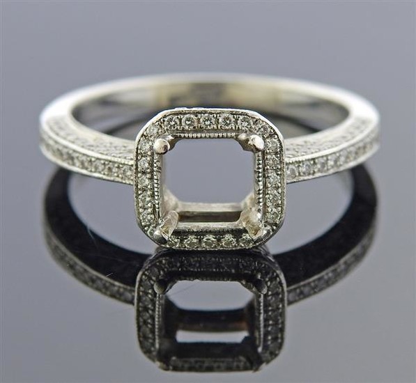 Simon G Platinum 18K Gold Diamond Engagement Ring