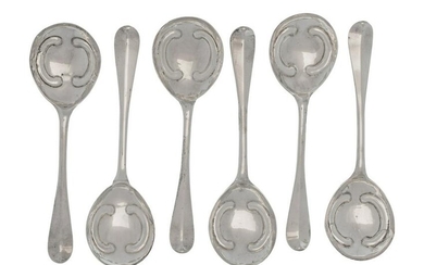 Six Scottish George III Silver Serving Spoons