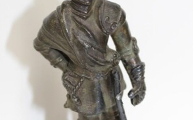 Small Bronze Soldier on Marble Stand