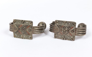Splendid silver anklets called Khalkhal that are mainly...