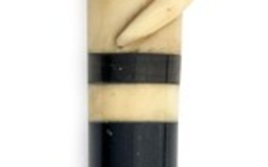 CANE WITH WHALE IVORY HANDLE CARVED AS A...