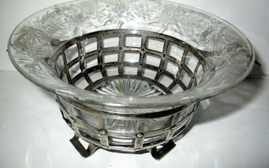 Sterling & Cut Glass Bowl