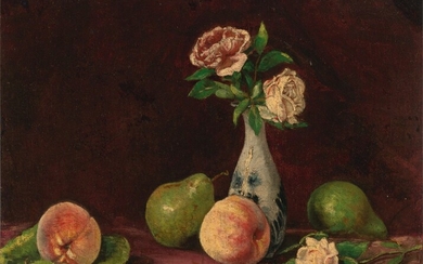 Still Life with Peaches, Pears, and Roses, After Victoria Dubourg Fantin-Latour