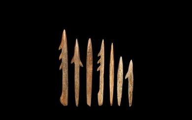 Stone Age Bone Harpoon and Spearhead Collection