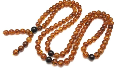 Stunning Amber Mala made from Round Amber beads