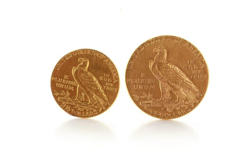 TWO AMERICAN GOLD COINS, 13g