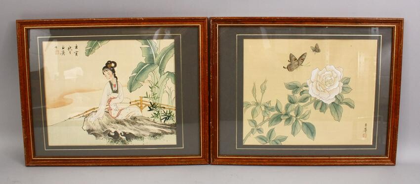 TWO GOOD CHINESE PAINTINGS ON SILK, one painting