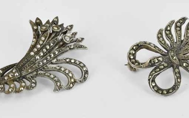 TWO MARCASITE BROOCHES