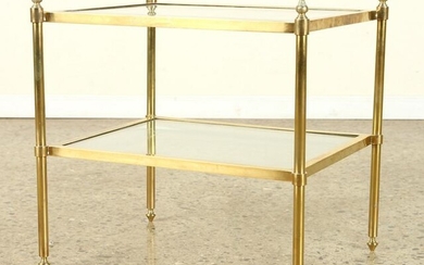 TWO TIER BRASS GLASS OCCASIONAL TABLE C.1970