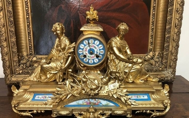 Tabletop clock - Louis Philippe - Bronze (gilt), Ormolu, Porcelain - Early 19th century