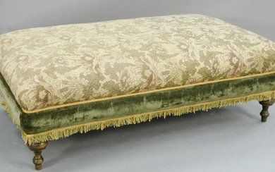 Tapestry upholstered large ottoman. (one 2" tear). ht.
