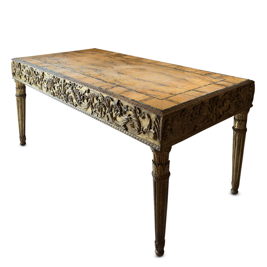 Tavolo in legno dorato, periodo Luigi XVI