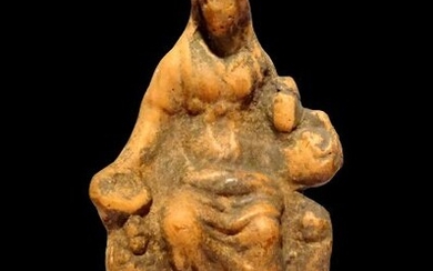 Terracotta - Greek statuette of a young woman - koré - 5th C. BC. - 10.6×5.8×4.3 cm