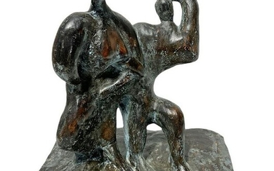 Terracotta sculpture depicting dancing Pair of Signed