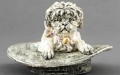 Terrier in a Hat Ceramic Sculpture