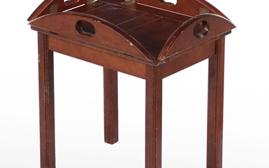 The Bombay Company Chippendale Style Mahogany-Stained Butler's Tray Side Table