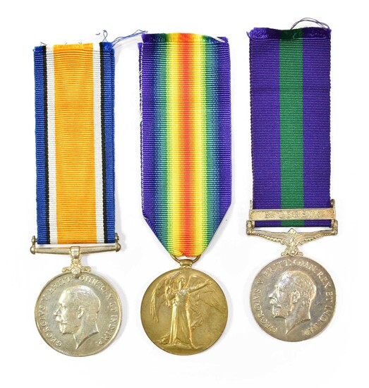 A First World War Pair of British War Medal and Victory Medal and a General Service Medal 1918-62