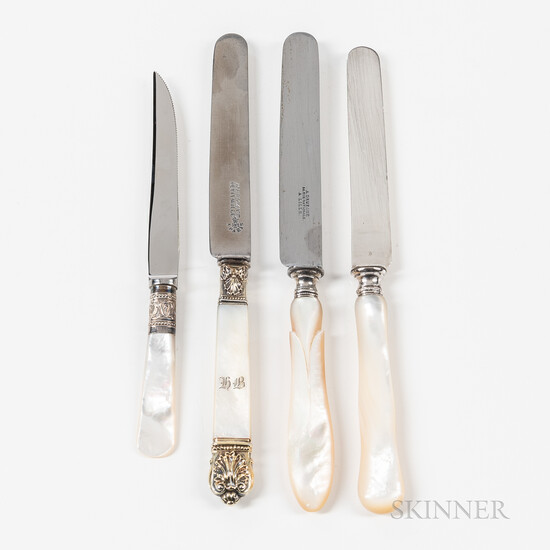 Three Cased Mother-of-pearl-handled Knives