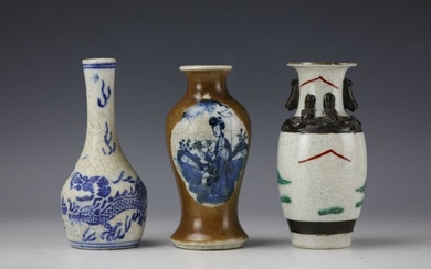 Three Chinese Antique Porcelain Vase