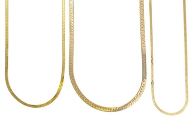 Three Gold Chain Necklaces
