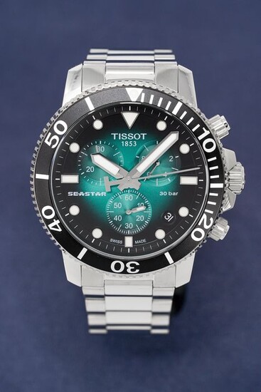 Tissot - Chronograph Watch SEASTAR 1000 Green - T1204171109101 + FREE SHIPPING - Men - 2011-present