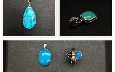 Turquoise 925silver pendants & ring