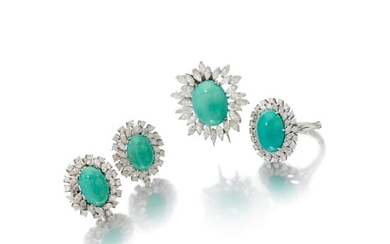 Turquoise and diamond demi parure (Demi parure in turchesi e diamanti)