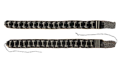 Two Bolivian woven sash belts, South America, early-mid 20th century.