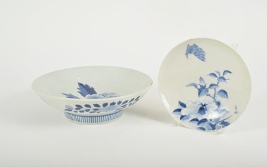 Two Japanese Nasishima Style Ceramic Blue and White