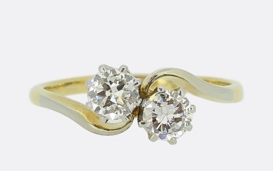 Two-Stone Diamond Crossover Ring