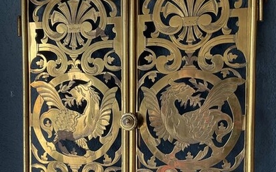 Two doors with a beautiful openwork motif (2) - Brass, Bronze - approx. 1880