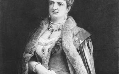 UMBERTO E MARGHERITA DI SAVOIA 19e-20e siècle Paire de grands portraits, celui de la reine...